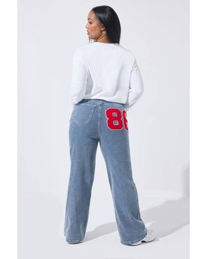 Yours '86' Wide Leg Jeans - Blue
