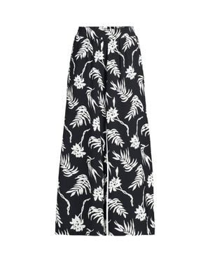 Lands' End Plus Creaseless Cropped Palazzo Trousers - Black