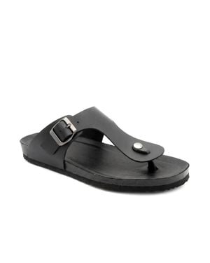 Jones Bootmaker Wales Leather Toe Post Mules - Black