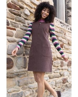 Kite Purewell Cord Pinafore Dress - Brown