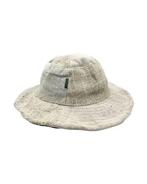 KDMD Patched Hemp & Cotton Boho Festival Hat - Natural