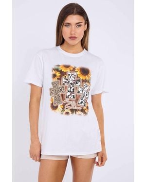 Stylewise Choose To Shine Graphic Print - White