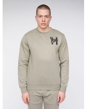 Henleys Moorehen Carbon Brushed Crew Neck Sweatshirt - Grey