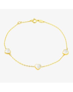 T.H.Baker 9Ct Mother Of Pearl Heart Bracelet 1.29.1642 - Metallic