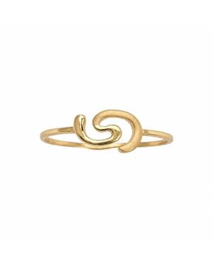 Raina Jewels 22Ct Double Swirl Ring High Polished Wave Design - Metallic