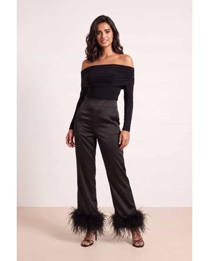 Style Cheat Annabelle Feather Trim Trouser - Blue