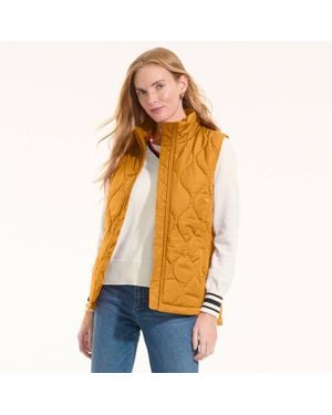 Lands' End Petite Insulated Featherfree Onion Quilted Gilet - Orange