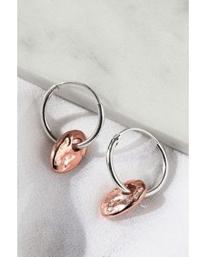 Otis Jaxon London Pebble Sterling Charm Hoop Earrings - Grey