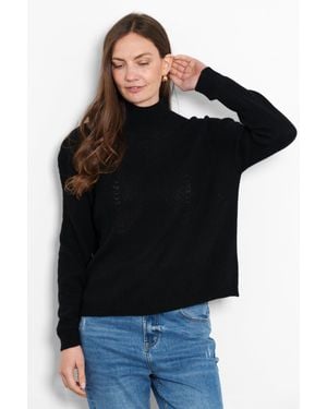 SARTA Mallory Cashmere Blend Ribbed Knitted Jumper - Black