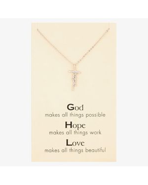T.H.Baker Sentiments Hope Makes All Things Work Pendant 18140S - Natural