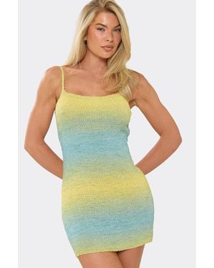 EGO Strappy Knit Mini Dress - Blue