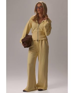 EGO Wide Leg Low Rise Joggers - Natural