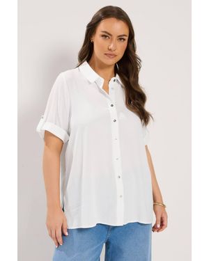 Yours Relaxed Short Sleeve Shirt - White