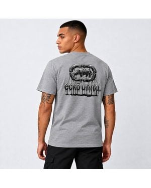 Ecko' Unltd Slime Back Print T-Shirt - Grey