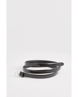 Calvin Klein Buckle Fixed Belt/Shiny Nickel - Brown