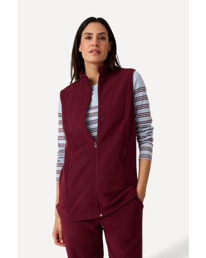 DAMART Sleeveless Knitted Thermal Fleece Gilet - Red
