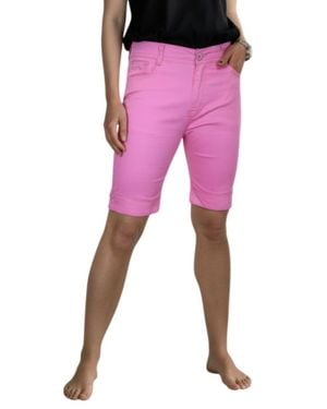 Paulo Due Slim Fit Chino Casual Shorts - Pink