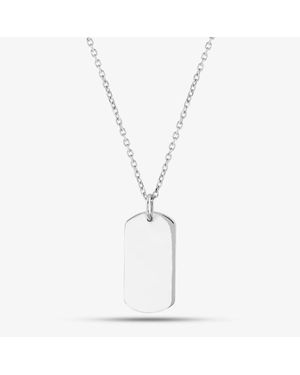 T.H.Baker Engravables- Plain Dogtag Pendant P-25357 - White