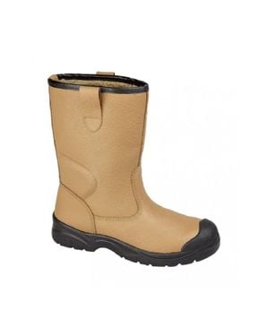 Grafters Scuff Toe Cap Safety Leather Rigger Boots - Brown