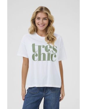 Kaffe Kajenny T-Shirt Statement Crew Neck - White