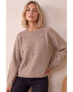 D.u.s.k Embellished Knit Jumper - Pink