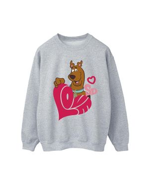 Scooby Doo Love Heart Sweatshirt - Grey