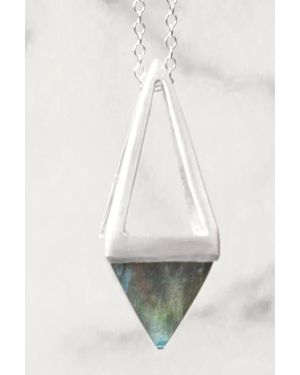 Otis Jaxon London Large Geometric Gemstone Pyramid Necklace - White
