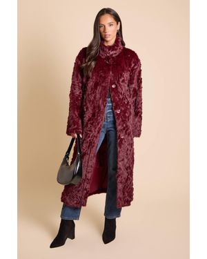 Dorothy Perkins Textured Midi Length Fur Coat