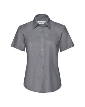 Russell Collection Oxford Short-Sleeved Shirt - Grey