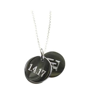 Aye Do Gifts Personalised Double Mini Disc Engraved Necklace - Black