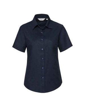 Russell Collection Oxford Short-Sleeved Shirt - Blue