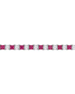 Jewelco London Princess Cz Eternity Tennis Bracelet 3Mm 7" - Purple