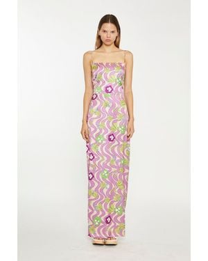 Shnoo Strappy Maxi Dress With Smocked Back Panel - White