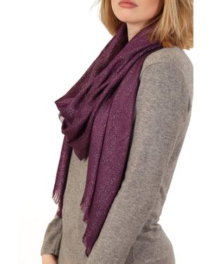 SARTA Plain Glitter Lightweight Evening Scarf - Purple