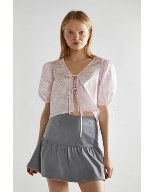 Shnoo Tie-Front Top - White