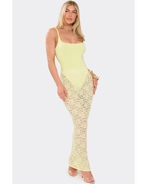 EGO Lace Low Rise Maxi Skirt - Yellow