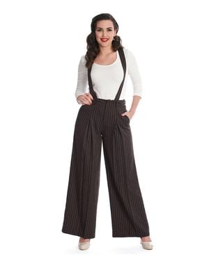 Banned Retro Pin Stripe Goals Trouser - White