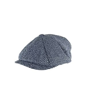 Sock Snob Herringbone Pattern Fleece Lined Winter Newsboy Wool Hat Cap - Blue