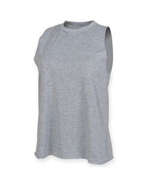 Skinni Fit Heather High-Neck Vest Top - Grey