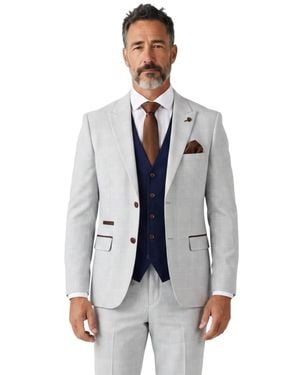 Infinity Leather Mark Stone Check 3 Piece Race Day Formal Suit - Grey