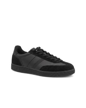 Pavers Leather Casual Lace Up Trainers - Black