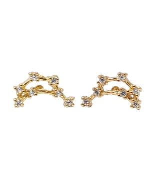 Harfi Capricorn Star Sign Constellation Astrology Earrings - Metallic