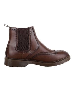Absolute Footwear Easy Slip On Faux Leather Chelsea Desert Boot With Twin Gusset - Brown