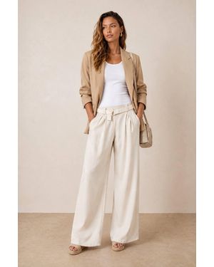Style Cheat Belted Trouser - Natural