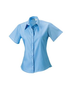 Russell Collection Ultimate Short-Sleeved Shirt - Blue