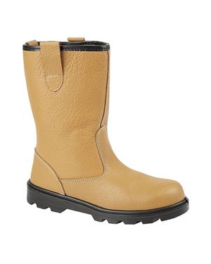 Grafters Leather Safety Rigger Treaded Sole Toe Cap Boots - Brown