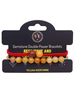 KDMD Gemstone Double Power Bracelets- Aventurine - Blue