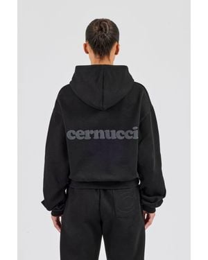 CERNUCCI Bubble Boxy Hoodie - Black