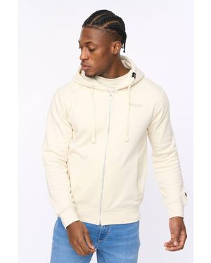 Crosshatch Allmoor Full Zip Cotton Blend Hoodie - White