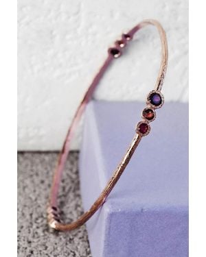 Otis Jaxon London Triple Stone Garnet & Ruby Birthstone Bangle - Purple